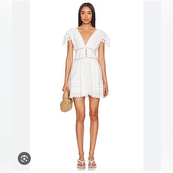 Free People Dresses & Skirts - 🆕 Women’s Free People Esperanza Eyelet Mini Dress in Ivory. Size Large. NWT